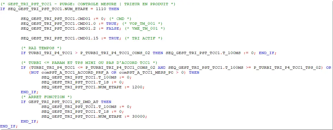 step 1110 indentation correcte