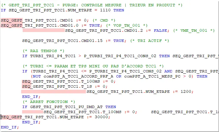 step 1110 indentation incorrecte