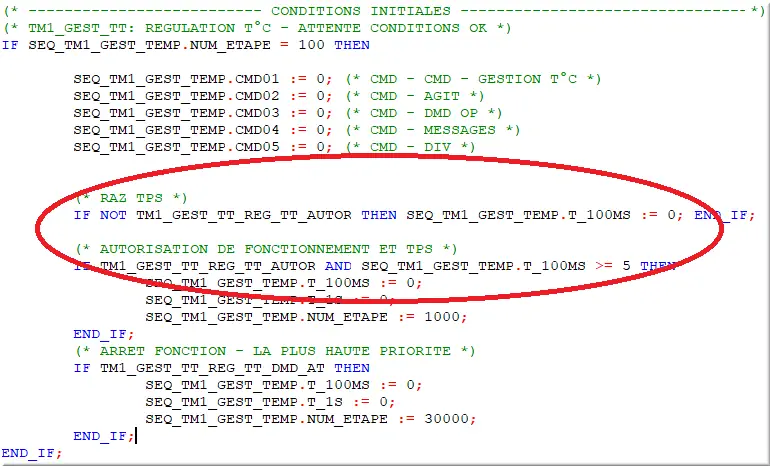 step 100 Attente conditions ok