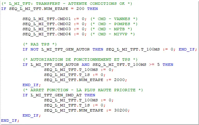 step 200 Attente conditions ok